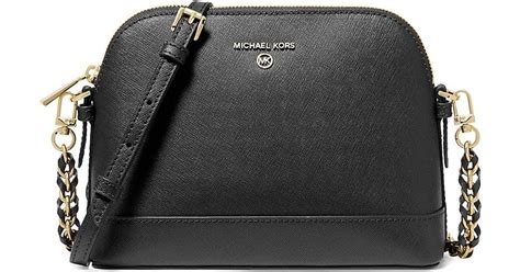 Michael Kors Jet Set Black Leather Crossbody Bag.